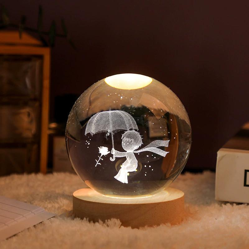 Crystal Ball USB Night Light Romantic Desktop Ornaments Unique Anniversary Gift