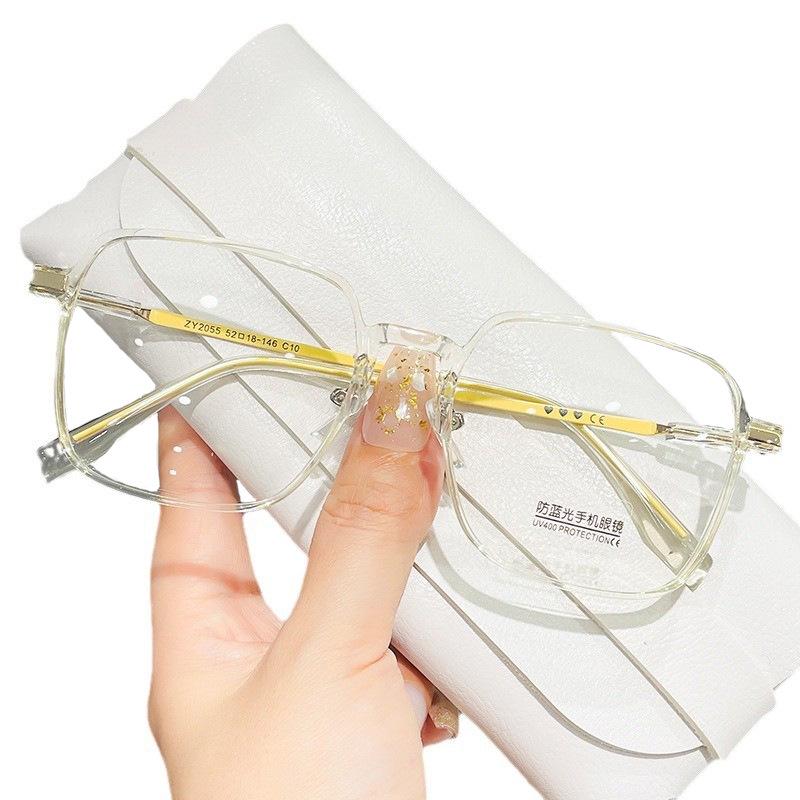 8906 Trendy Korean Sunglasses with Metal Nose Pads, Transparent Large Frame, Slimming Design, Anti-Ultraviolet Protection