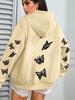 Creative Simple Butterfly Print Women's Hoodie with Pockets - Autumn/Winter Style Sweatshirt Top