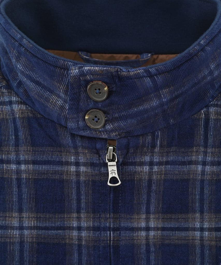 Brooks Brothers Corduroy Check Harrington Jacket (Blue) (Bbotmmf302)