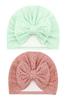 ANNA CREATIONS 2 Pc Premium Soft Bow Head Wraps for Baby Girls Stretchable Elastic Headbands Hair Accessories for Kids (Multicolor)