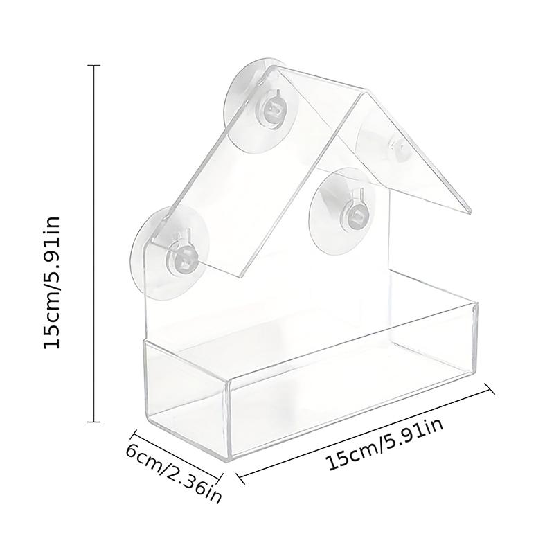 

For Garden Outdoor Backyard Wildlife Birding Acrylic Bird Feeder Clear Window Outside Hanging Bird Feeder House With Suction Cup