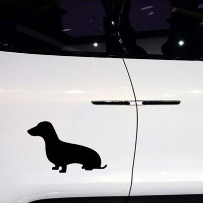 Niedlicher Dackel Hund Motorrad Auto Fahrzeug Reflektierende Aufkleber Dekoration