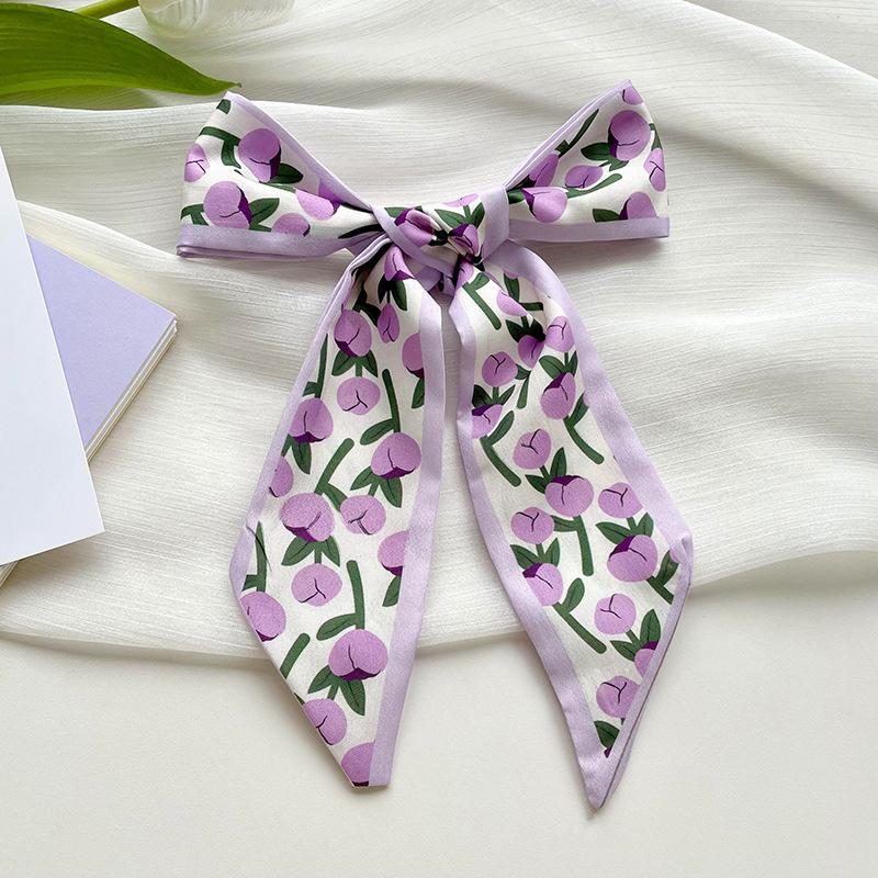 New Luxury Narrow Short Woman's Silk Scarf Hair Strip Silk Ribbon Small Neck Scarves Bag Handle Ribbon Scarf Kerchief Lady Tie