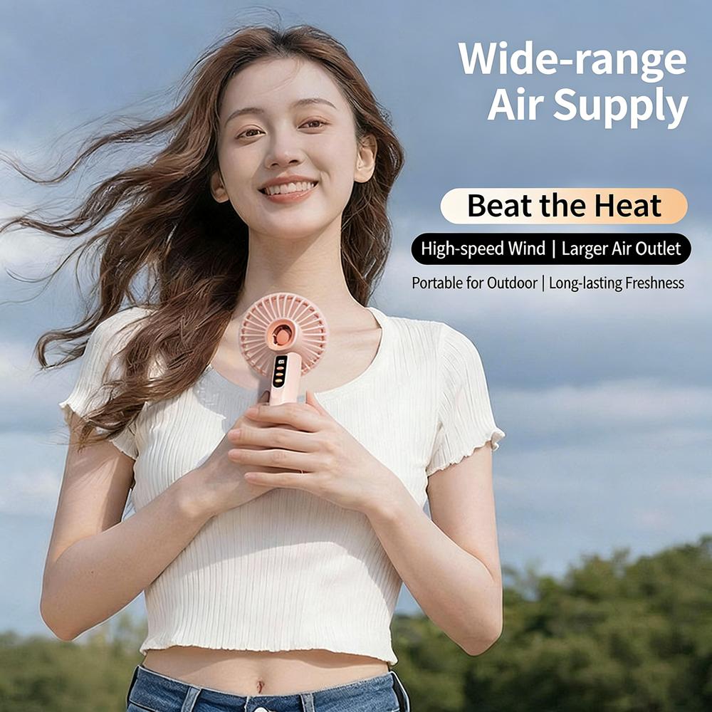 Outdoor Camping Handheld Fan 2000mAh 100 Speed Mini Fan Portable USB Rechargeable Fan Mini Air Conditioner Air Cooler