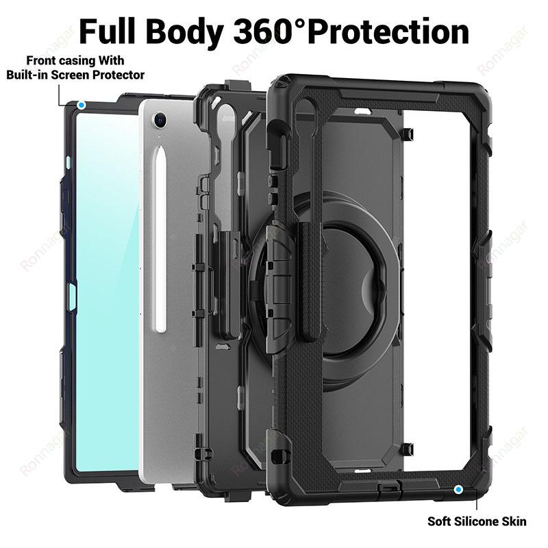Compatible with Samsung Galaxy Tab S10 FE+ 13.1 Inch SM-X620/X626B Case Heavy Armor Shockproof Drop Funda S10 FE + 13.1' Cover