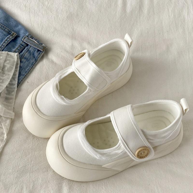 New Women's Shallow Opening Single Shoes Velcro Casual Sports Board Shoes