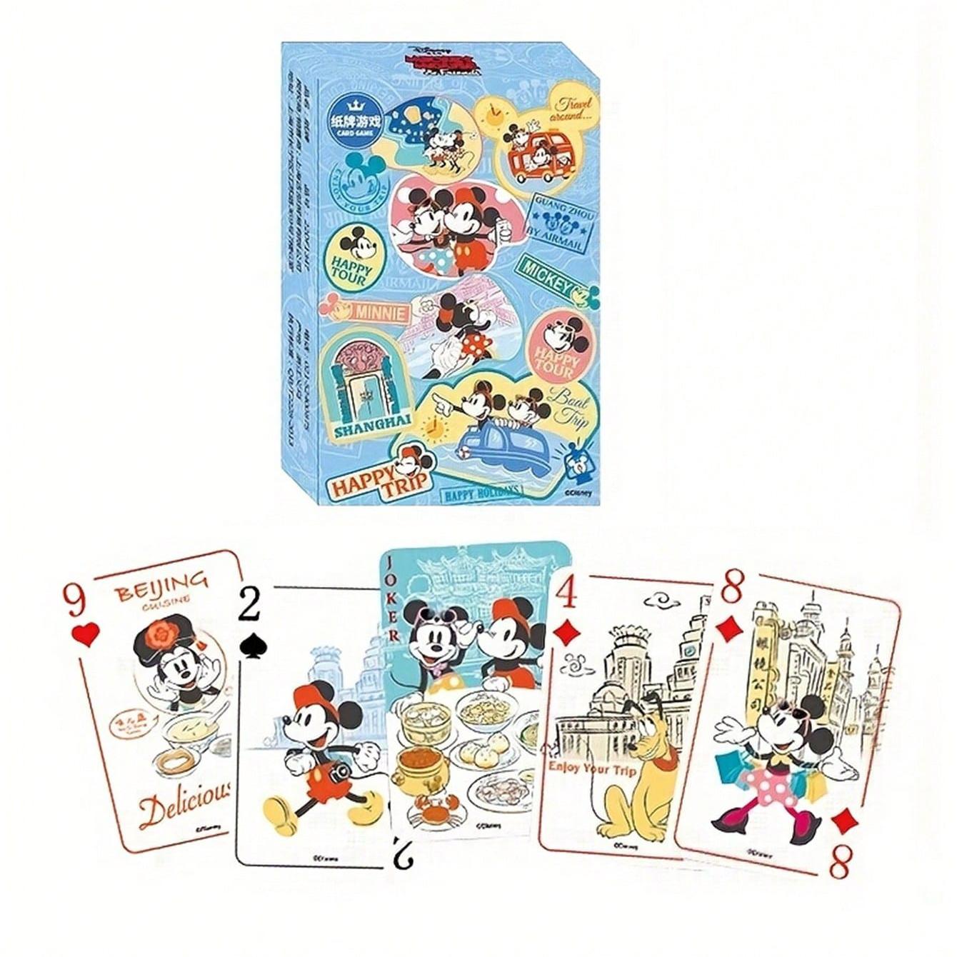 

MINISO 54pcs Mickey and Friends Poker Card Game, Paper Material, Luck-Based Tabletop Playing Cards with Box Container, for Family Gatherings