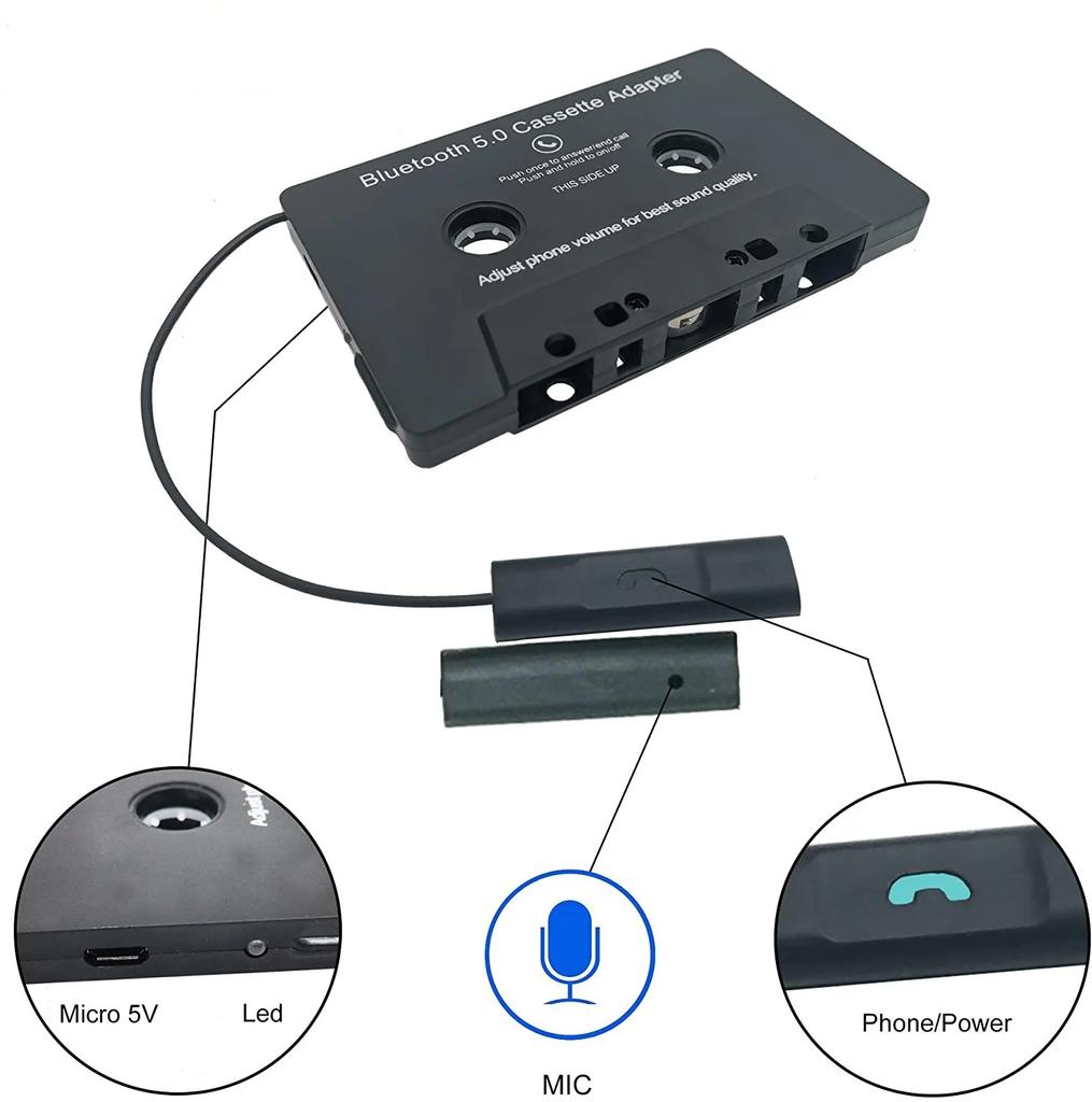 Bluetooth 5.0 Auto Audio Stereo Kassette Fahrzeug Bluetooth Kassettenkonverter Kassettenplayer Auto MP3 Freisprechanlage Telefonbuch Für Iphone