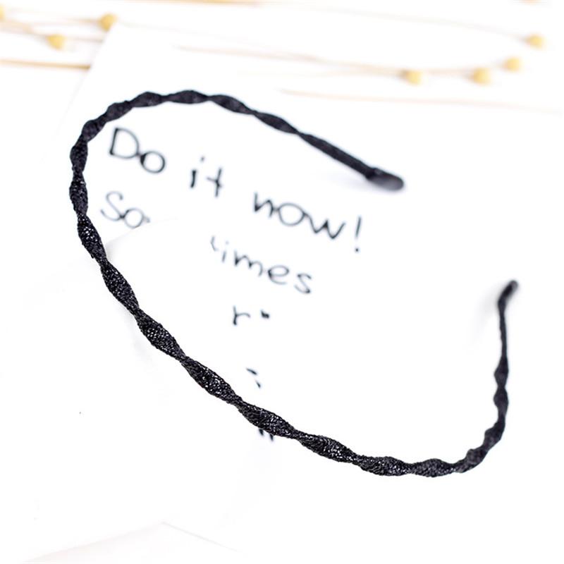 Women Classic Black Brown Plastic Headbands Thin Plain Matt Bright Color Hairbands Non-slip Hair Hoop For Daily Wear