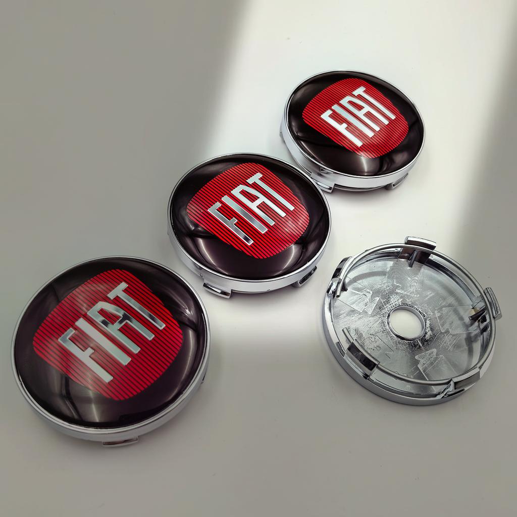 4 ks 60mm logo Fiat Krytky středů kol odznak-Prachotěsné kryty pro Fiat 500 124 125 Punto Bravo Stilo Panda Abarth-Emblémy na ráfky