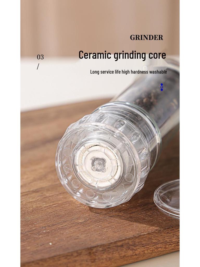 Transparent Glass Manual Grinder for Spices, Cumin, and Peppercorns - Moisture-Proof and Multi-Purpose.