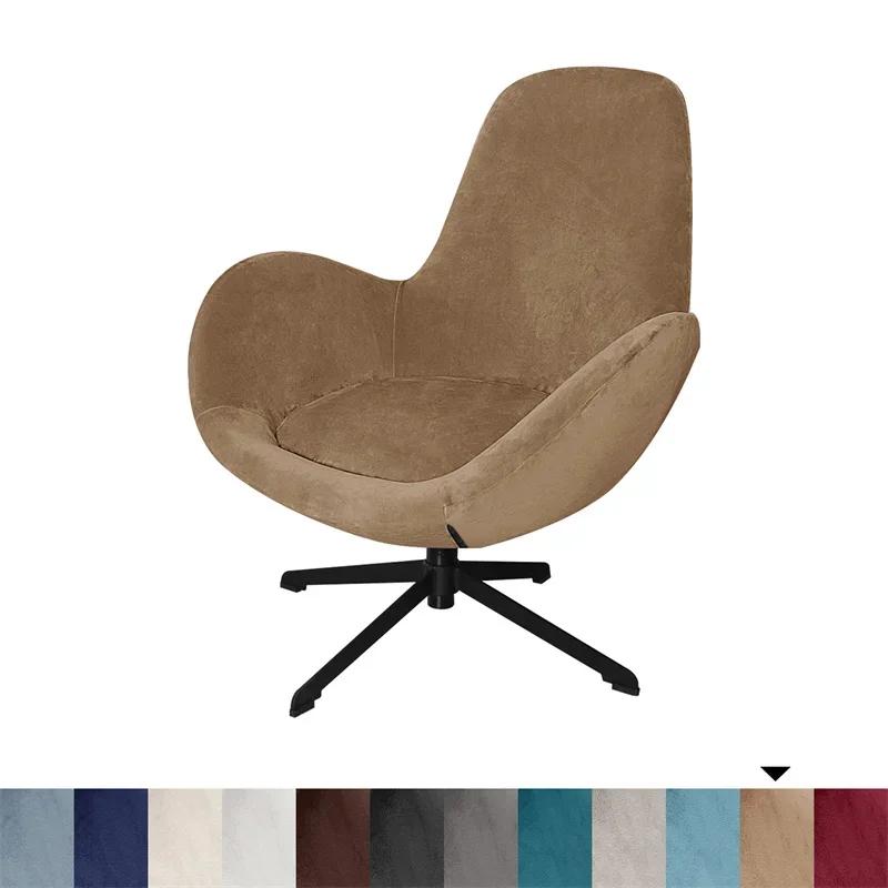 

1PC Velvet Chair Cover Stretch All Inclusive Office Chair Slipcover Curved Leisure Relax Armchair Seat Case for Hotel Home Party