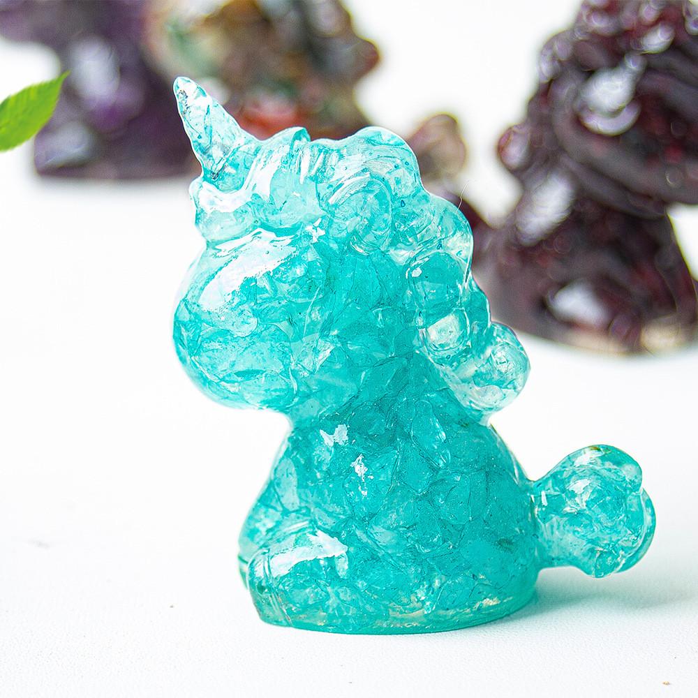 Unicorn Resin Figurine With Handcrafted Crystal Texture For Home Decor And Giftgiving