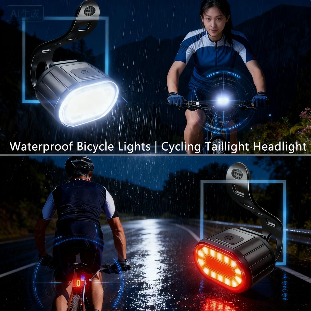 Front Rear Bike Lights Rechargeable Bicycle Cycling USB Flashlight for Bicycle Lighting Front/Rear/Set Bike Lantern Accessories