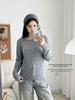 Women's Two-in-One High-Elastic Long-Sleeve Color-Block T-Shirt for Autumn/Winter