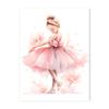 Poster Toile Décorative Fille Ballerine Rose Licorne Papillon Chambre d'Enfant Art Mural Poster Décor Chambre de Bébé