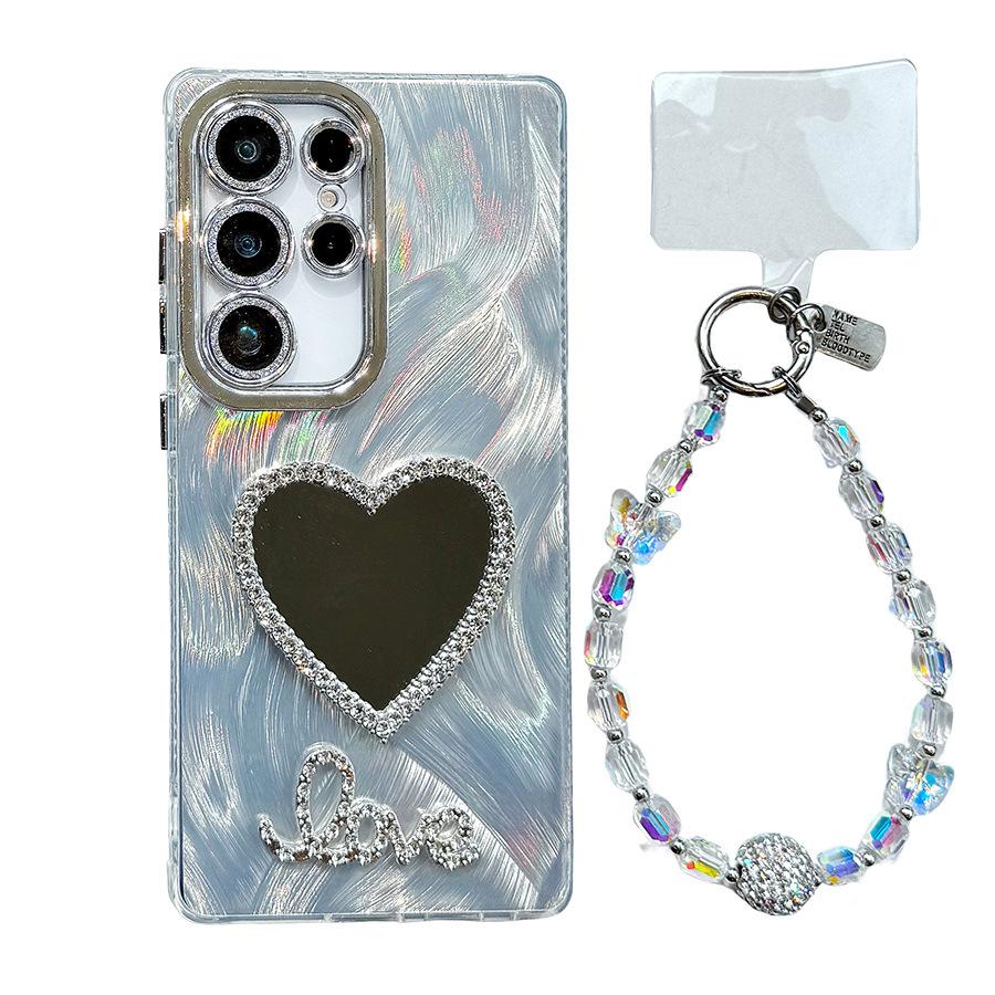 Suitable for Samsung S25 Ultra Love Mirror Mobile Case S24 Plus Fresh and Fashion S23 Ultra New Model