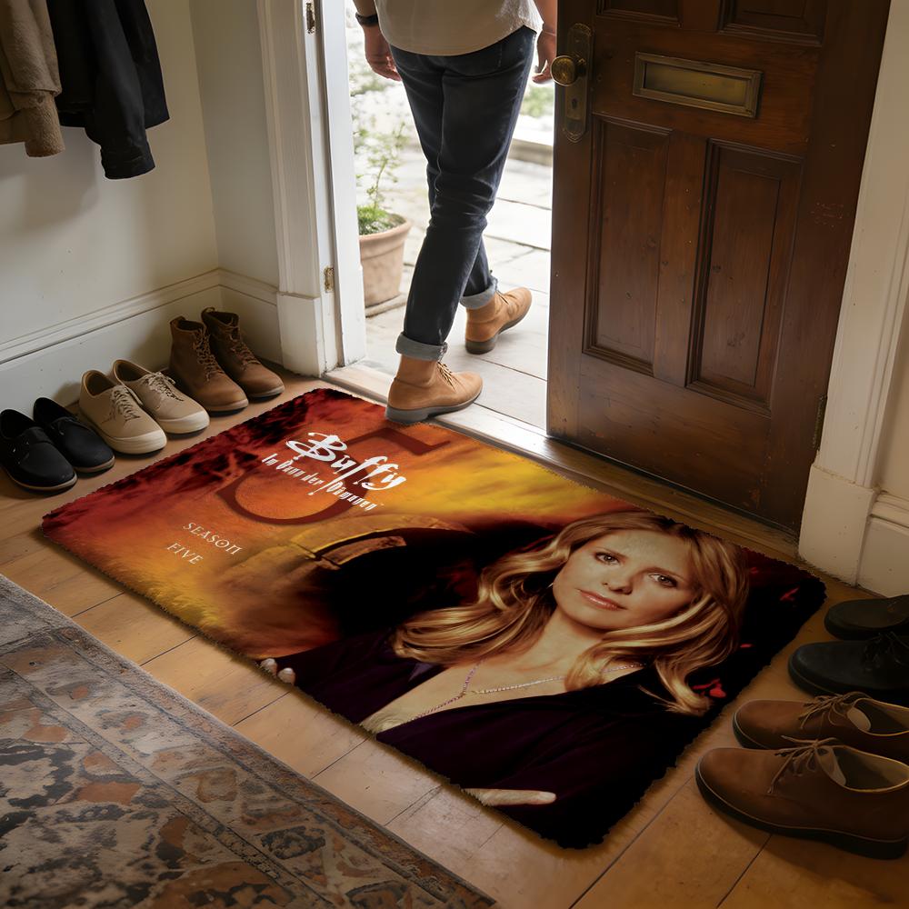 Buffy The Vampire Slayer Classic Movie Floor Mat Soft Flannel Absorbent Mat Non-Slip Rug Home Bedroom Bathroom