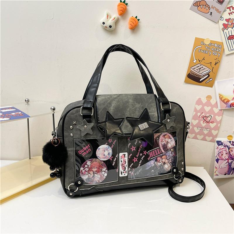 Y2K Star Itabag Lolita Transparent Pocket Crossbody Bag Women DIY Display Shoulder Handbag