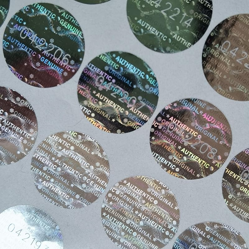 0.59 in High Security Tamper Evident Seal Warranty Void Original  Authentic Hologram Labels/Stickers w/Unique Sequential Serial Numbering Tamper