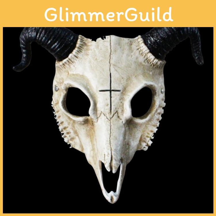 Halloween Sheep Skull Mask Resin Material Role Play Accessory For Costumes And Festivals
