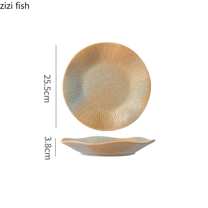 Vintage kreativní keramický talíř na večeři, dezertní talíř, svačinový talíř, sashimi, sushi talíře, steakové talíře, restaurační speciální nádobí