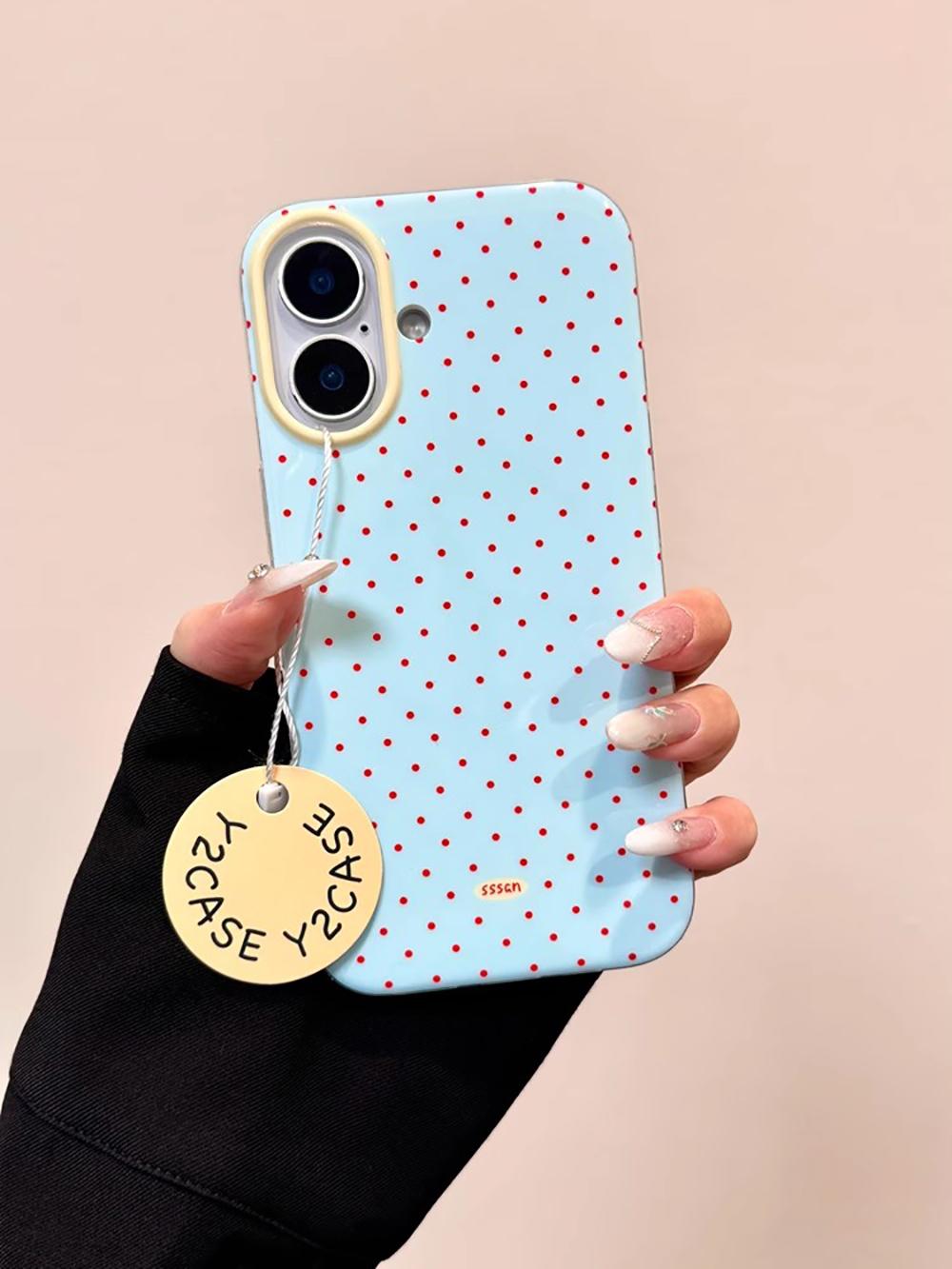 

3D Polka Dot Cute Tomato Magnetic Grip Tok Phone Stand Holder Phone Case for iPhone 16 15 13 17 Pro Max For Magsafe Back Cover iPhone 15 Pro