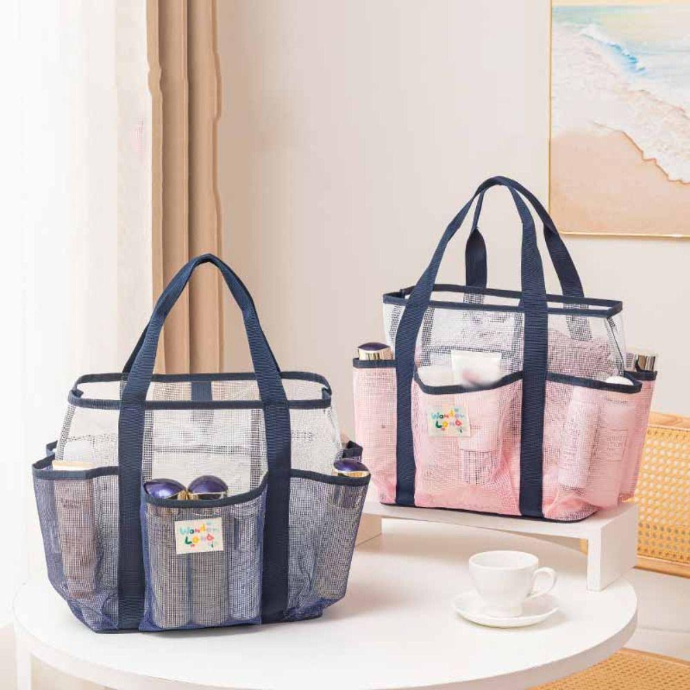 Handbag Clothes Storage Bag Fresh Color Hanging Shower Organizer Mesh Toiletry Bag  Cosmetic Bag