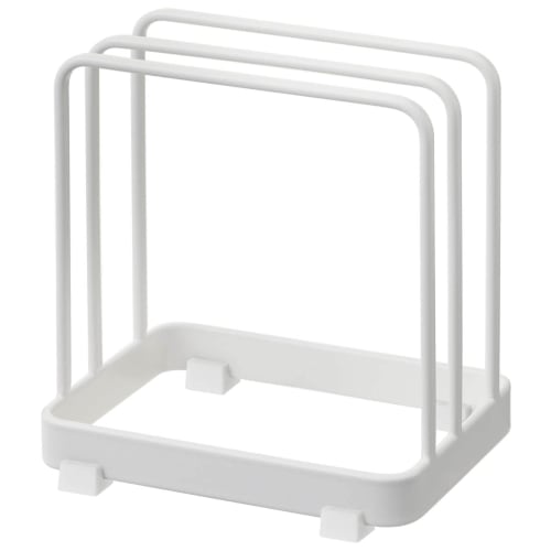Yamazaki Cutting Board Stand, White, Approx. 12cm W x 9cm D x 12cm H, Plate, Cutting Board Storage, 2496