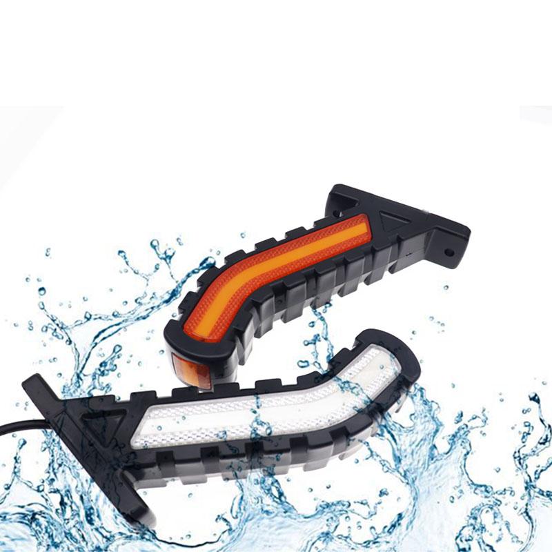 2 Pack Side Marker Light Signal Light Truck Turn Trailer LED Neon Light Bar 24V Truck Position Light Waterproof Triple Side Light Amber Red White