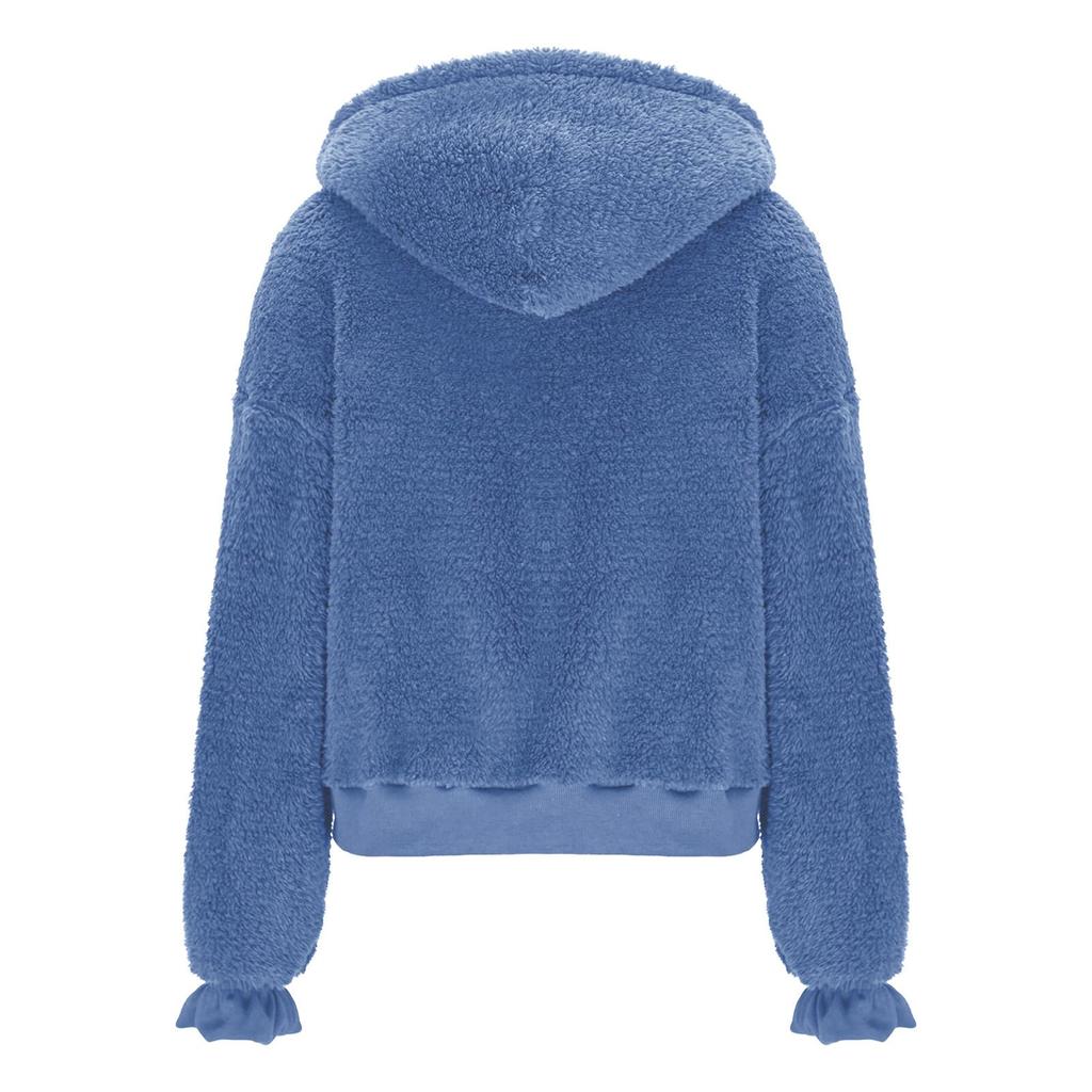Women's Long-sleeved Hooded Winter Warm Plush Jacket