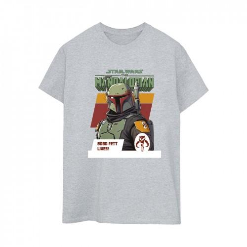 Star Wars Womens/Ladies The Mandalorian Boba Fett Lives Cotton Boyfriend T-Shirt