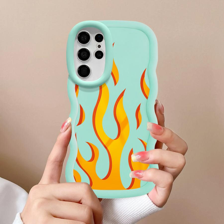 Case for Samsung Galaxy S23 Plus S21 S22 Ultra S20 FE A26 S24 A25 S25 Soft Phone Cover A54 A55 A24 A36 A35 A34 Creative Flame