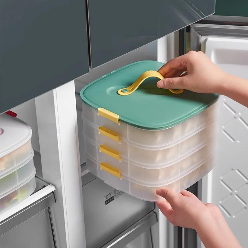 Dumpling Box Frozen Dumplings Quick Freezing Household Tray Refrigerator Frozen Wonton Box Multi-layer Fresh-keeping Storage Box