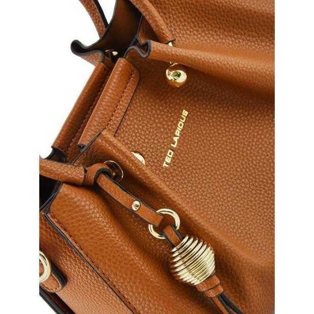 Handbag - Ted Lapidus - AU8923 - Color Camel (gold) - Coated Canvas - 26x17x9 Cm