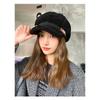 Autumn and Winter New Hat Women's Imitation Lamb Fleece Octagonal Hat Winter Warm and Cold Proof Duck Tongue Hat