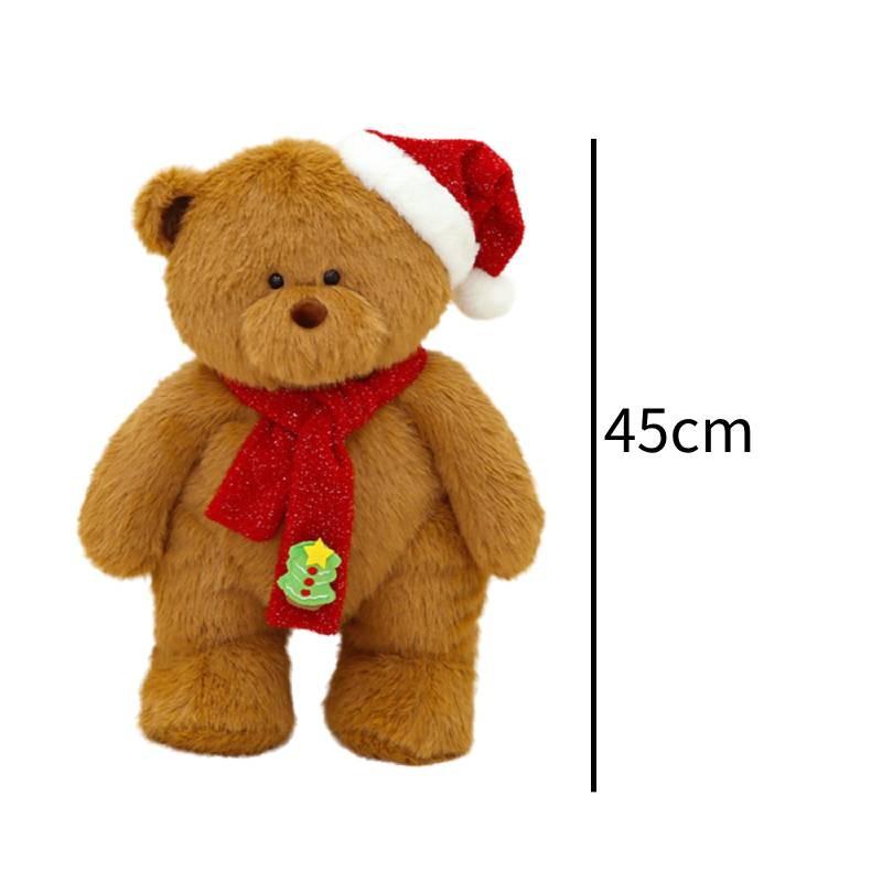 Teddy Plush Bear Toys Santa Hat Scarf Cartoon Animals Fill Doll Christmas Gifts