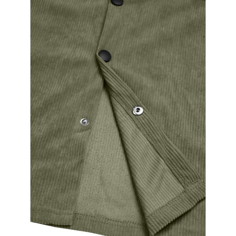 Men S Corduroy Button Up Shirt Slim Fit Casual Workwear Jacket