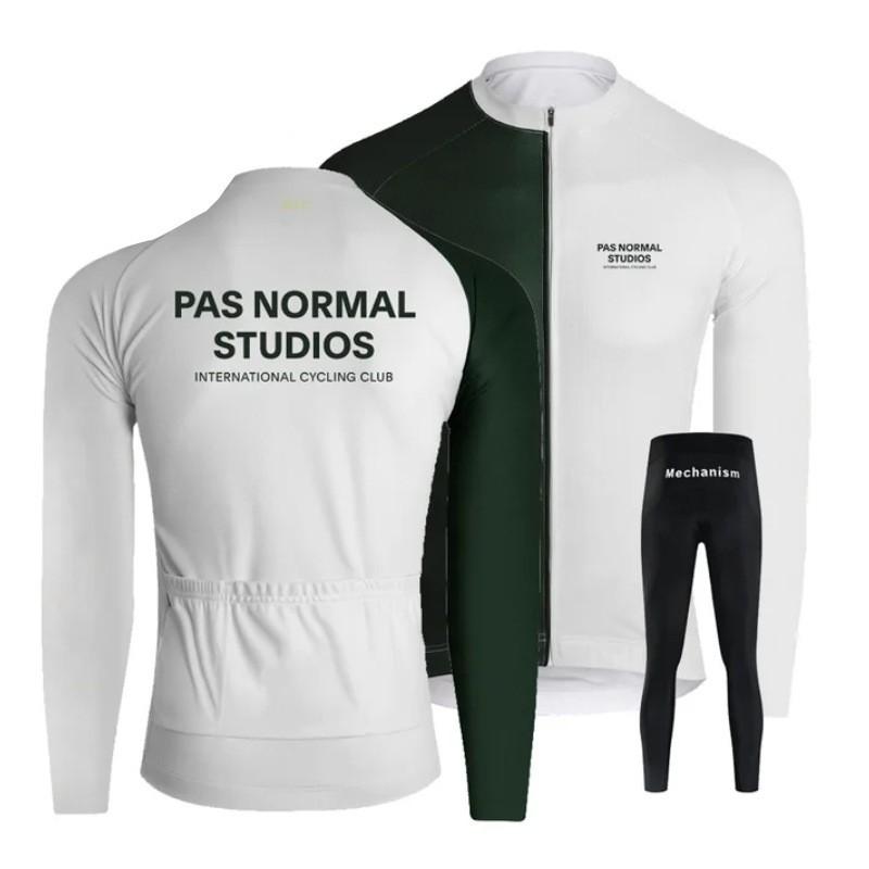 Winter Thermal Cycling Bib Tights With Fleece Lining Long Sleeve Jersey Set Road Bike Riding
