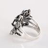 Women's Vintage Hollow Flower Pattern Ring Plated Alloy Resin Finger Jewelry Gift