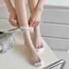 Crystal Silk Lace Bow Socks Ultra-thin Polka Dot Sock Comfortable Mid Tube Sock  Girls