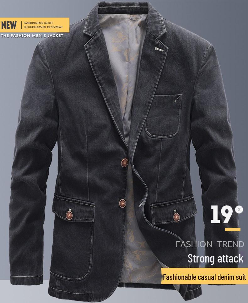 Herren British Style Baumwoll-Denim Freizeit Anzugjacke - Frühjahrs-/Herbstkollektion