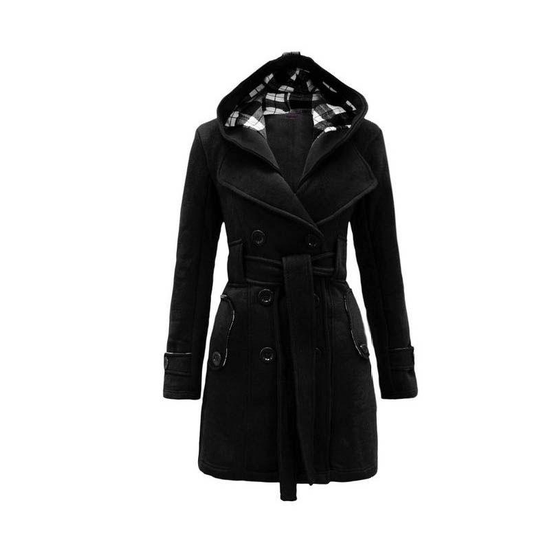 Elegante Cappotto da Donna Giacca Lunga Calda Capospalla Invernale con Design Parka con Cappuccio