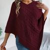 Women's Cable Knit Cape Sweater Oversized Open Front Poncho Coat Casual Solid Color