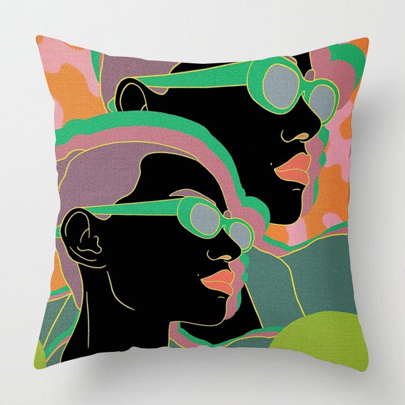 Vibrant Abstract Art Cushion Cover - Modern Design For Home Decor - Eye-Catching Colors - Perfect For Sofa Or Bed
