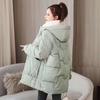 Fashionable and Warm Mid-length Down Cotton-padded Jacket, Loose and Casual Cotton-padded Jacket for Women Winter