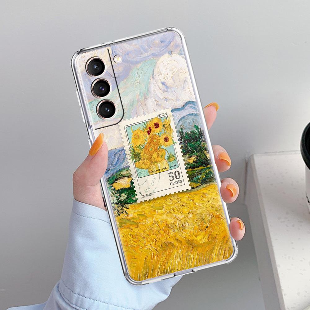 Phone Case For Samsung Galaxy S26 S25 S24 S23 S22 Ultra S20 S21 FE 5G Plus Soft Clear Cover Vintage Stamp Puzzle
