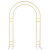 7.2ft Metal Wedding Arch, 1.5x2.2m Balloon Arch Stand, Gold Arch Backdrop Stand, Garden Arch with Base, Metal Climbing Plants