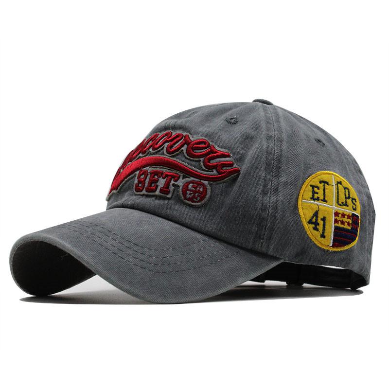Cotton Washed Retro 3Et Embroidered Baseball Cap Outdoor Visor Summer, Denim Cap Men